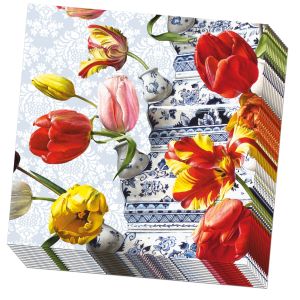 Servetten: Bloemstilleven met Tulpenvaas, Roman Reisinger