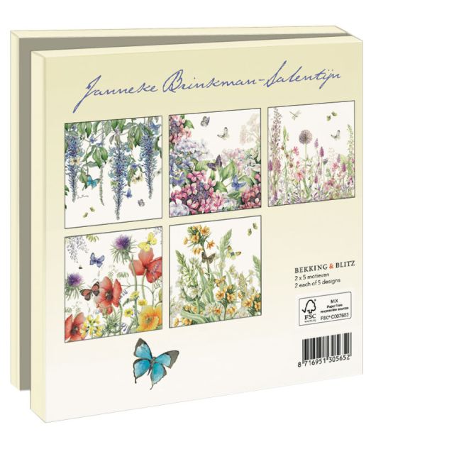 Kaartenmapje met env, vierkant: Flowers, Janneke Brinkman