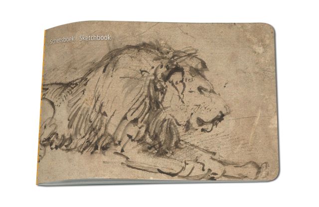 Schetsboek A5: Liggende leeuw, Rembrandt van Rijn, Collection Rijksmuseum Amsterdam