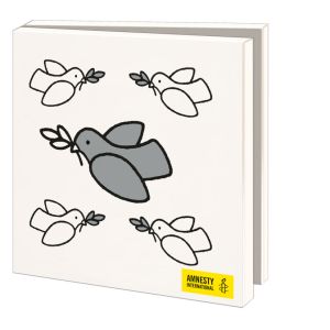 Kaartenmapje met env, vierkant: Vredesduif, Dick Bruna, Amnesty International