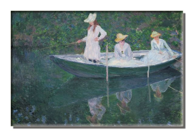 Koelkastmagneet: In de boot bij Giverny, Claude Monet, Kunstmuseum Den Haag