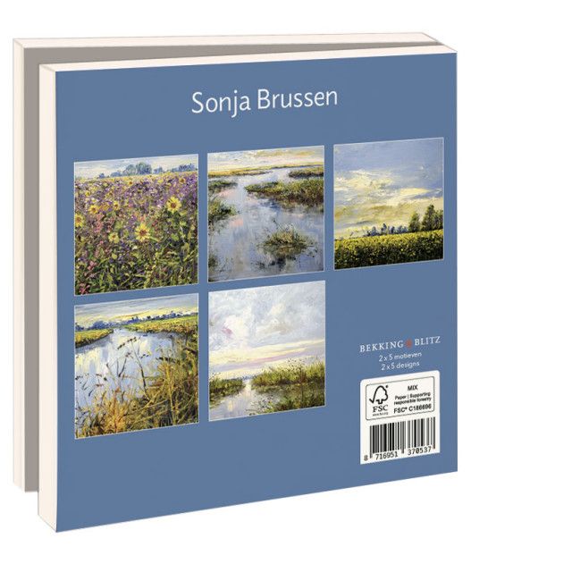 Kaartenmapje met env, vierkant: Summer landscape, Sonja Brussen