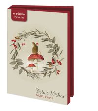 Kaartenmapje met env, klein: Festive Wishes, Nicola Evans