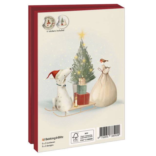 Kaartenmapje met env, klein: Festive Wishes, Nicola Evans