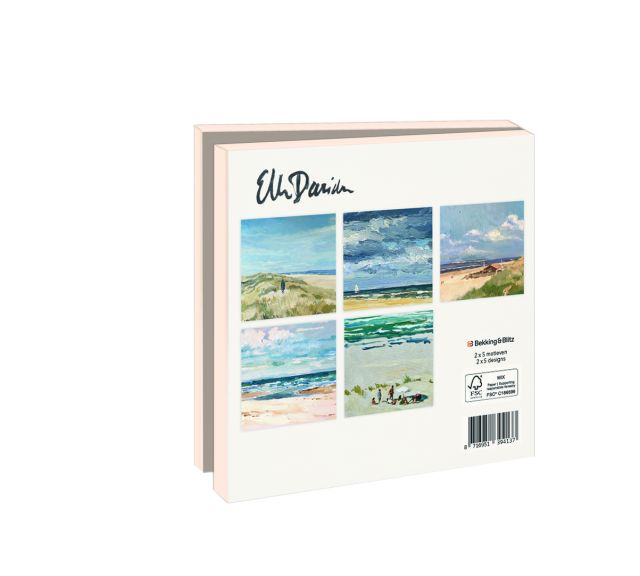 Kaartenmapje met env, vierkant: On the beach, Ellen Davidzon