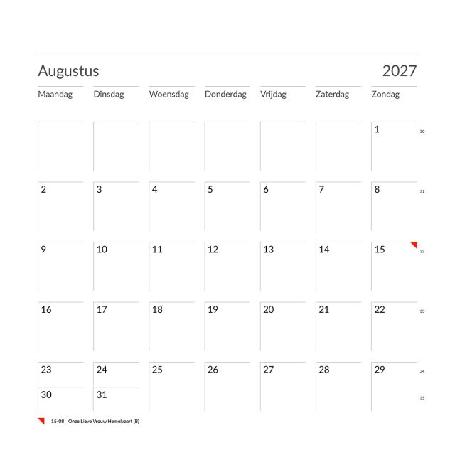 Blanco maandkalender 2027