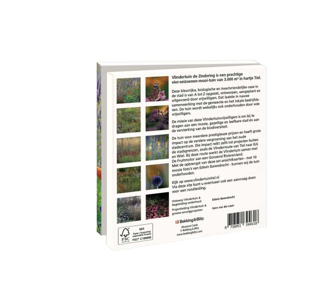 Kaartenmapje met env, vierkant: Vlindertuin, De Zindering 