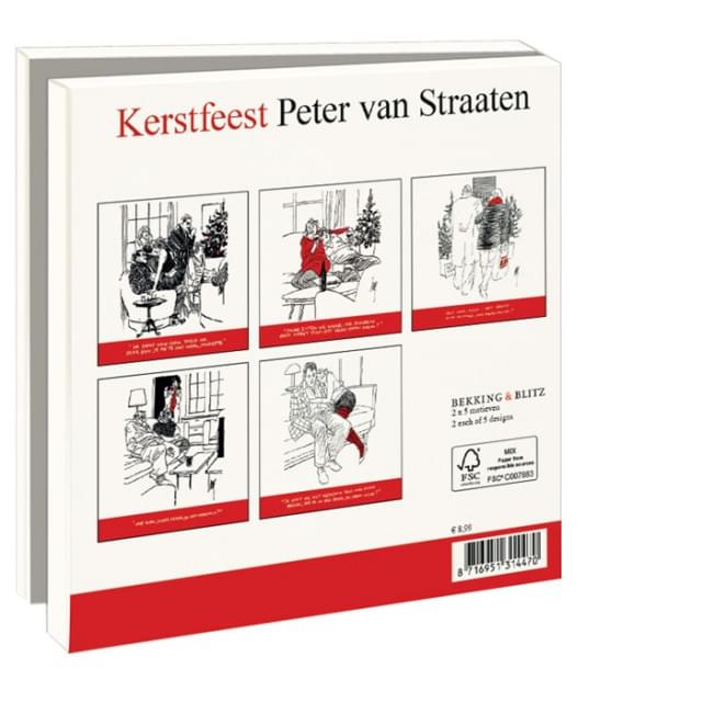 Kaartenmapje met env, vierkant: Kerstfeest, Peter van Straaten