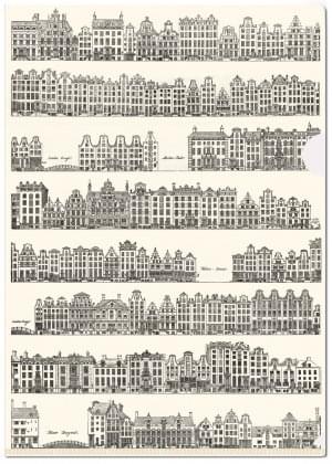 L-mapje A4 formaat: Grachtenhuizen, Caspar Philips Jacobszoon