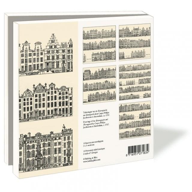 Kaartenmapje met env, vierkant: Canal Houses, Caspar Philips Jacobszoon