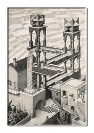 Koelkastmagneet: Waterfall, M.C. Escher