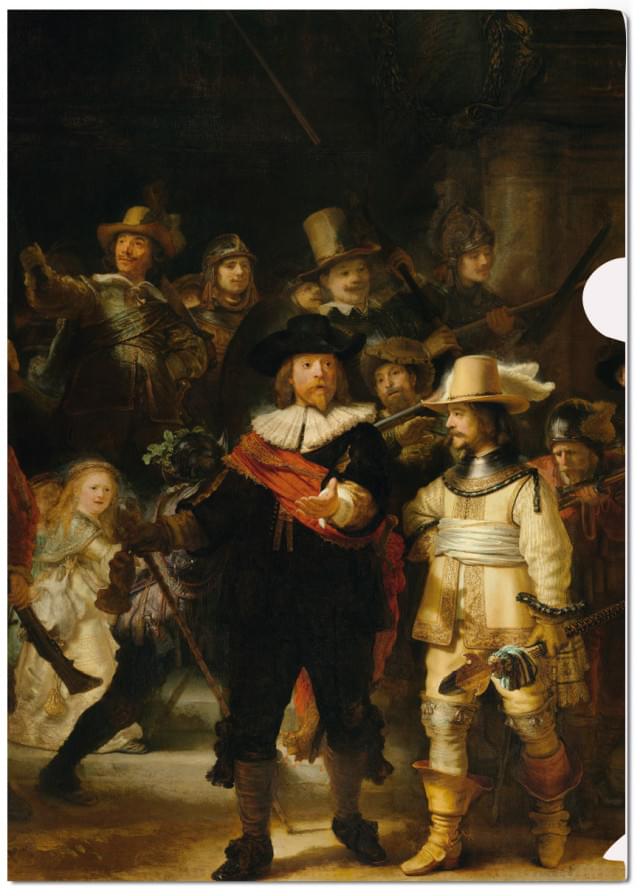 L-mapje A4 formaat: De Nachtwacht/The Night Watch, Rembrandt van Rijn, Coll. Rijksmuseum Amsterdam