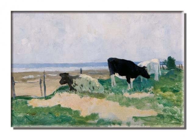 Koelkastmagneet: Zuiderzeelandschap met vee, Gerrit Willem van Blaaderen, Collectie Kranenburgh