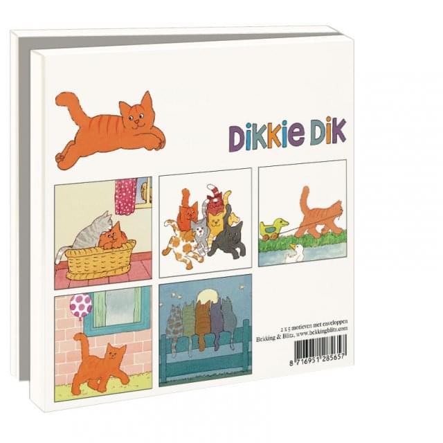 Kaartenmapje met env, vierkant: Katten, Dikkie Dik