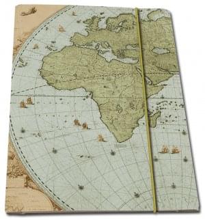 Portfoliomap A4: Wandkaart van de wereld door Joan Blaeu, Het Scheepvaartmuseum