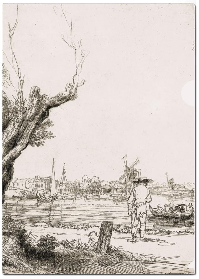 L-mapje A4 formaat: De Omval, Rembrandt van Rijn, Museum het Rembrandthuis
