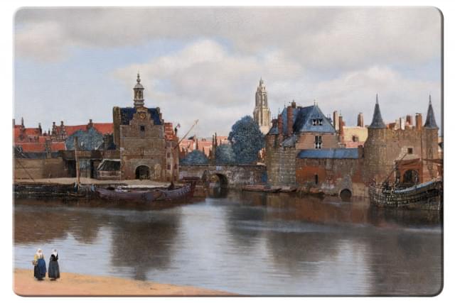 Placemat: Gezicht op Delft, Johannes Vermeer, Mauritshuis