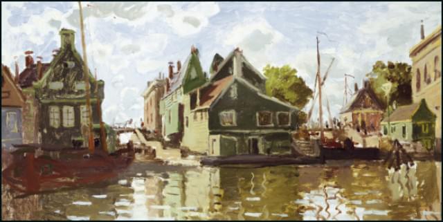 De Dam en de sluizen aan de Achterzaan, Claude Monet, Singer Laren