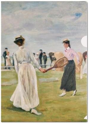 L-mapje A4 formaat: Tennisspelers aan zee, Max Liebermann, Kunstmuseum Den Haag