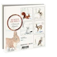 Kaartenmapje met env, vierkant: Winter Animals, Michelle Dujardin