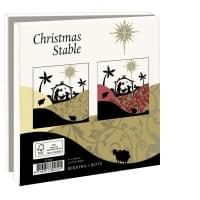 Kaartenmapje met env, vierkant: Christmas Stable, Louise Anglicas