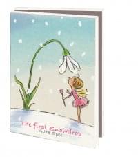 Card folder with env. Small: The first snowdrop, Gitte Spee