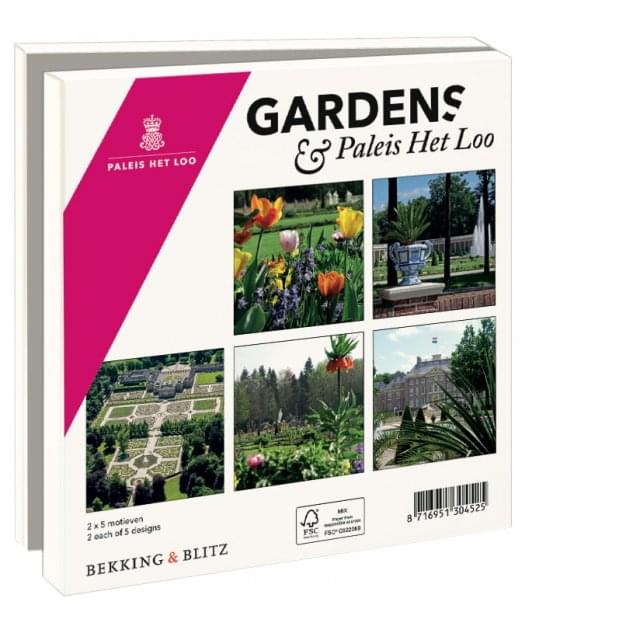 Kaartenmapje met env, vierkant: Gardens, Paleis Het Loo