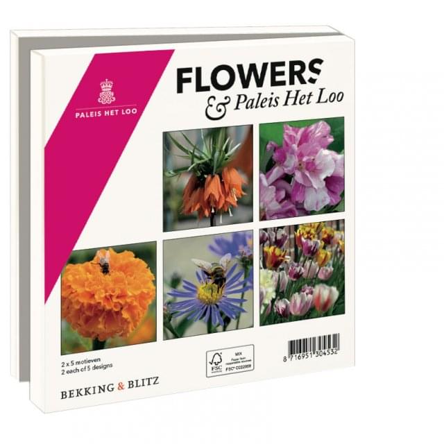 Kaartenmapje met env, vierkant: Flowers, Paleis Het Loo