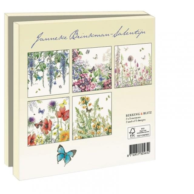 Kaartenmapje met env, vierkant: Flowers, Janneke Brinkman