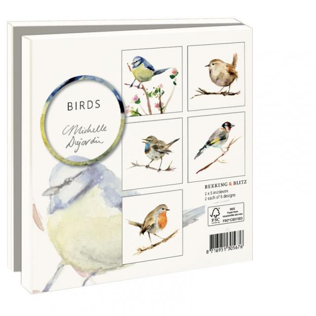 Kaartenmapje met env, vierkant: Birds, Michelle Dujardin