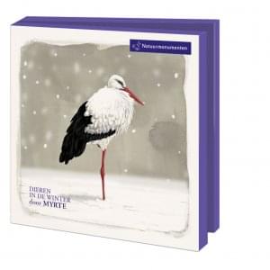 Kaartenmapje met env, vierkant: Dieren in de winter, Myrte, Natuurmonumenten