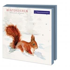 Kaartenmapje met env, vierkant: Winterdieren, Michelle Dujardin, Natuurmonumenten