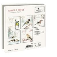 Kaartenmapje met env, vierkant: Winter Birds, Michelle Dujardin, Vogelbescherming Nederland