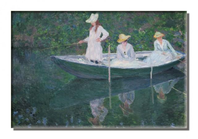 Koelkastmagneet: In de boot bij Giverny, Claude Monet, Kunstmuseum Den Haag