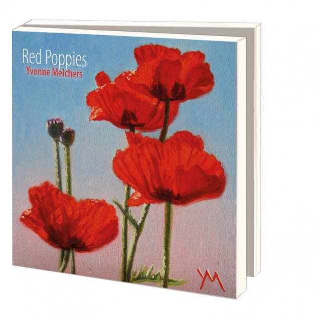 Kaartenmapje met env, vierkant: Red Poppies, Yvonne Melchers