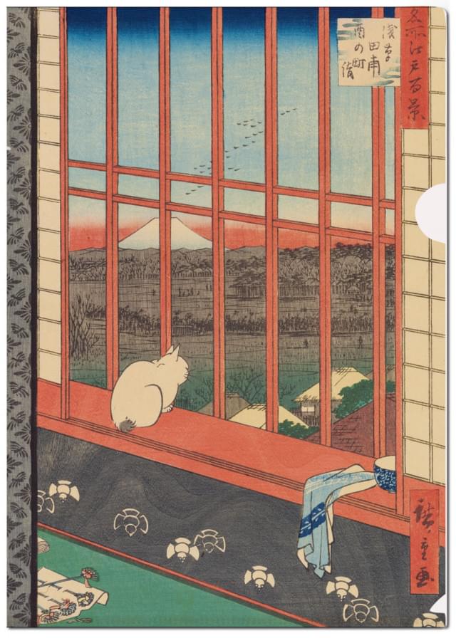 L-mapje A4 formaat: Japanese Woodblock prints, Asakusa ricefields, Chester Beatty 