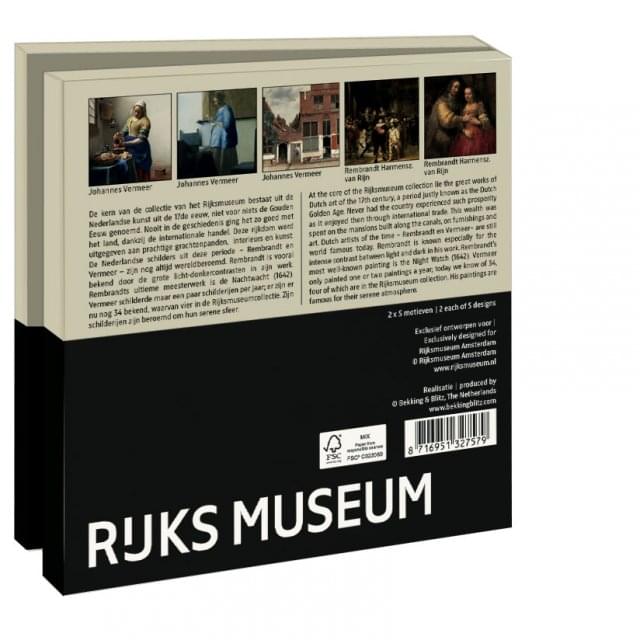 Kaartenmapje met env, vierkant: Rembrandt / Vermeer, Collection Rijksmuseum Amsterdam