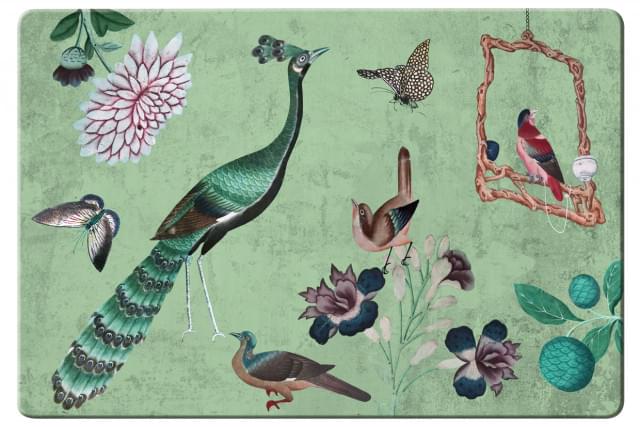 Placemat: Chinees papier behang, Kasteel Heeswijk