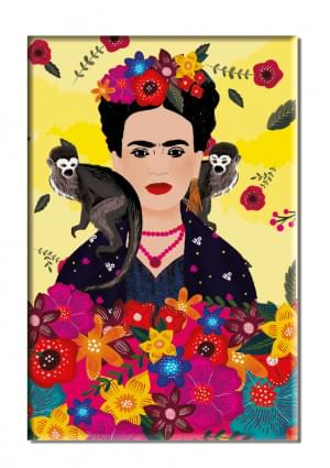 Koelkastmagneet: Self-Portrait with Monkeys, Frida 