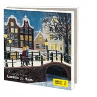 Kaartenmapje met env, vierkant: Snow in town, Laetitia de Haas, Amnesty International
