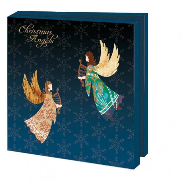 Kaartenmapje met env, vierkant: Christmas Angels, Louise Anglicas