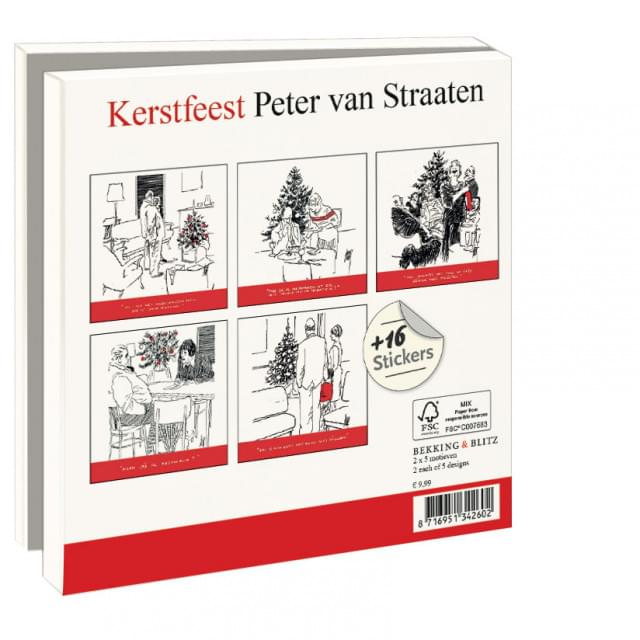 Kaartenmapje met env, vierkant: Kerstfeest, Peter van Straaten