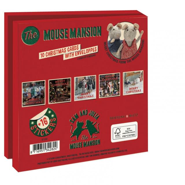 Kaartenmapje met env, vierkant: Merry Christmas, The Mouse Mansion, Schaap & Muis Beheer B.V.