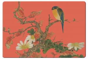 Placemat: Album of birds and flowers (rood), Hu Feitao, Chester Beatty