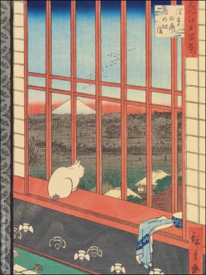 Poster: Japanese Woodblock prints, Asakusa ricefields, Chester Beatty