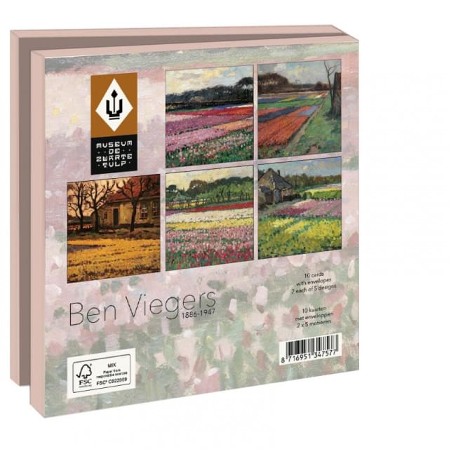 Kaartenmapje met env, vierkant: Ben Viegers, Museum De Zwarte Tulp