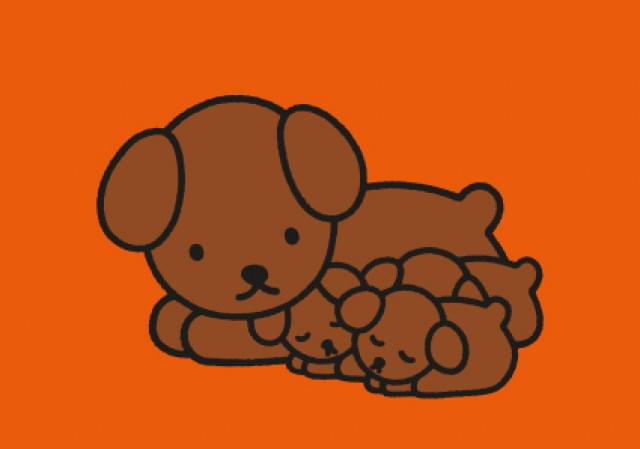 Nijntje - Miffy - Snuffie met puppies/L, Dick Bruna