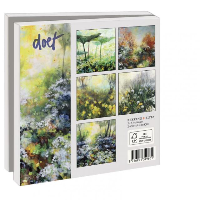 Kaartenmapje met env, vierkant: Bloemen, Doet Boersma