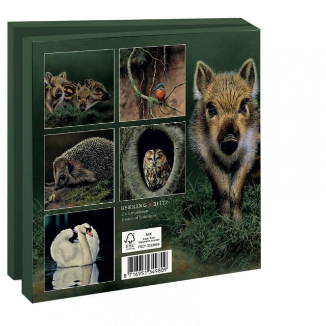 Kaartenmapje met env, vierkant: Animals, Hans Bulder