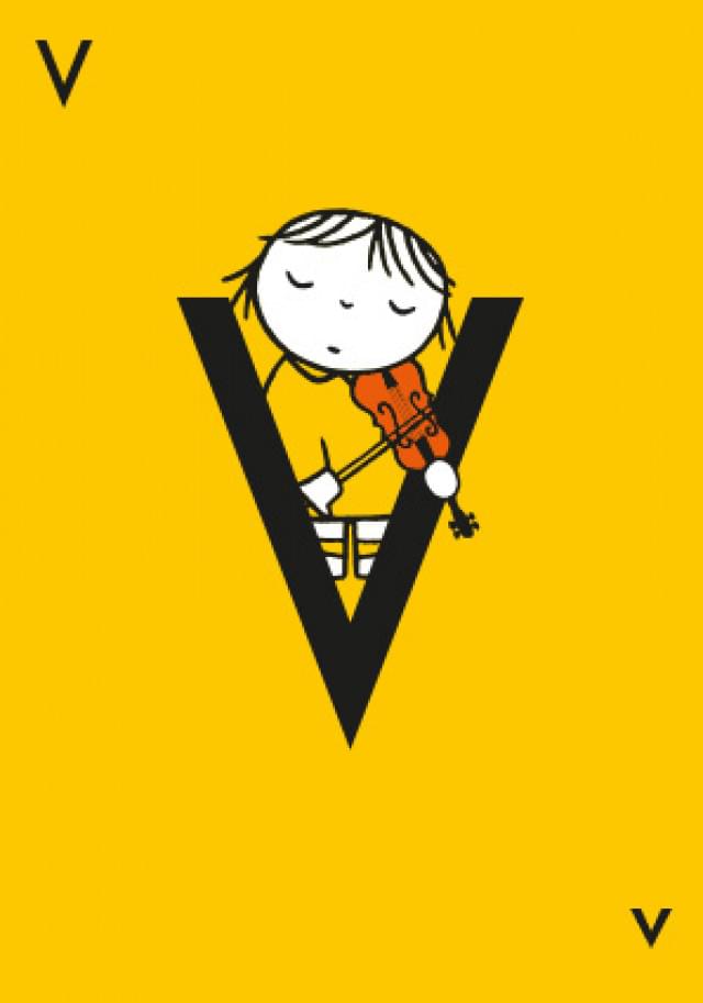 Nijntje - Miffy - letter V-violist/ST, Dick Bruna